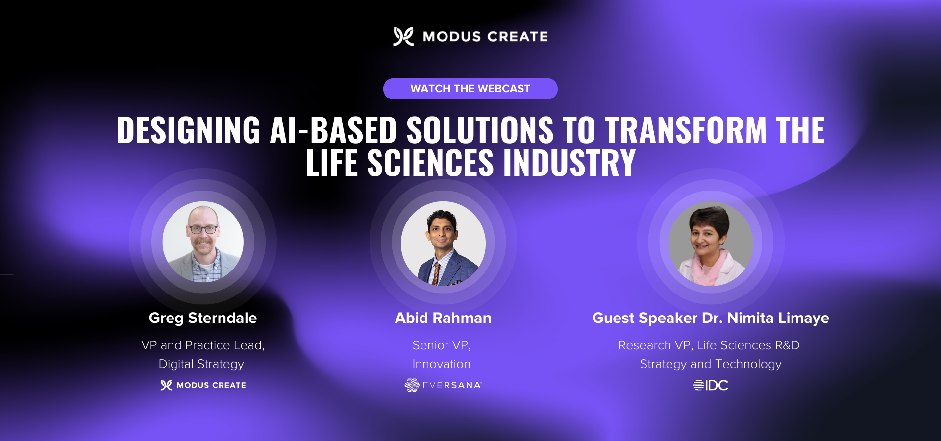 Modus Create webcast on AI-based solutions for life sciences with IDC and EVERSANA