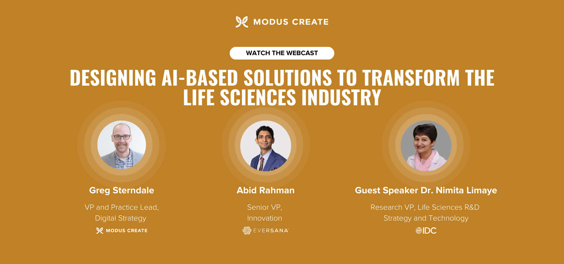 Modus Create life sciences webcast with IDC and EVERSANA